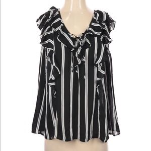 Ruffle, striped sleeveless top